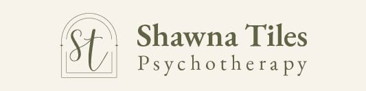 Shawna Tiles Psychotherapy Shawna Tiles Psychotherapy logo with an elegant 'st' monogram